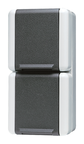 Розетка двухместная JUNG WG800, с заземлением, серый