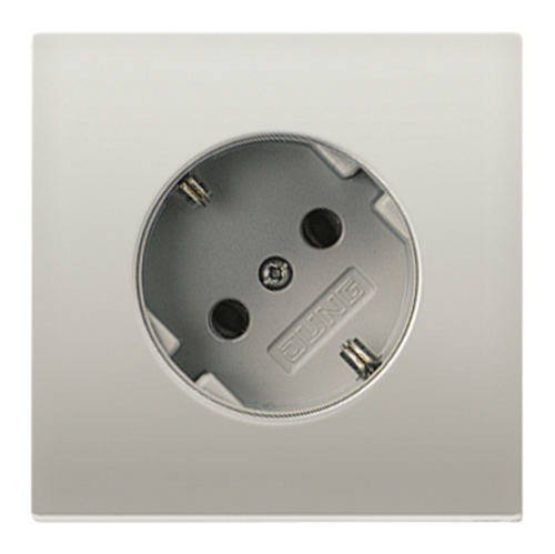 Розетка JUNG LS 990, скрытый монтаж, с заземлением, благородная сталь